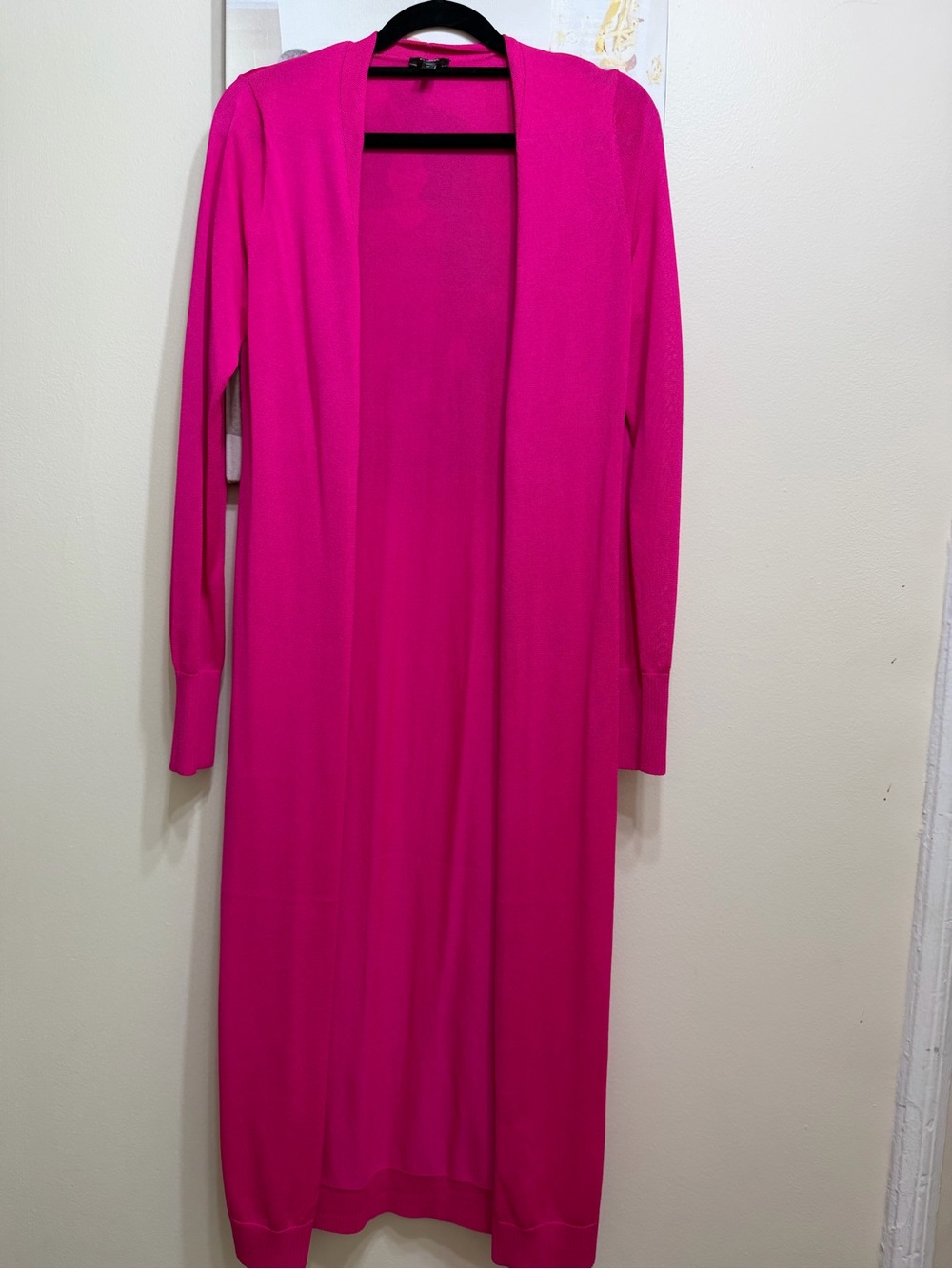 Express Long Open-Front Duster Cardigan Dress - Fuchsia